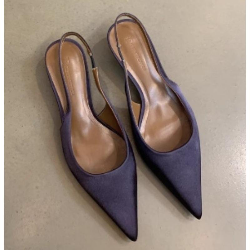 Fashion New Style Elegant Women Sandals Pointed Toe Elegant Low-heel Shoes Summer Fashion Slingback Woman Mules Shoes Pumps Dress Shoes