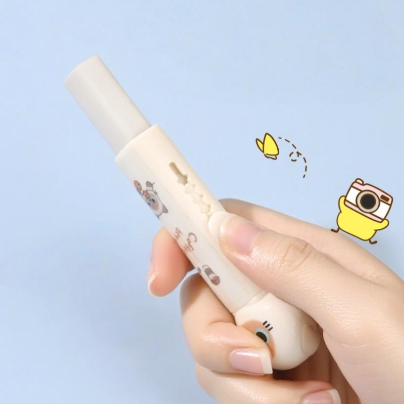 1/4pcs Cartoon Cat Town Eraser Mini Kitty Push Type Rubber Erasers for Pencil Cleaning Stationery School Student