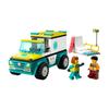 LEGO Emergency Ambulance And Snowboarder Building Blocks  79pcs  60403
