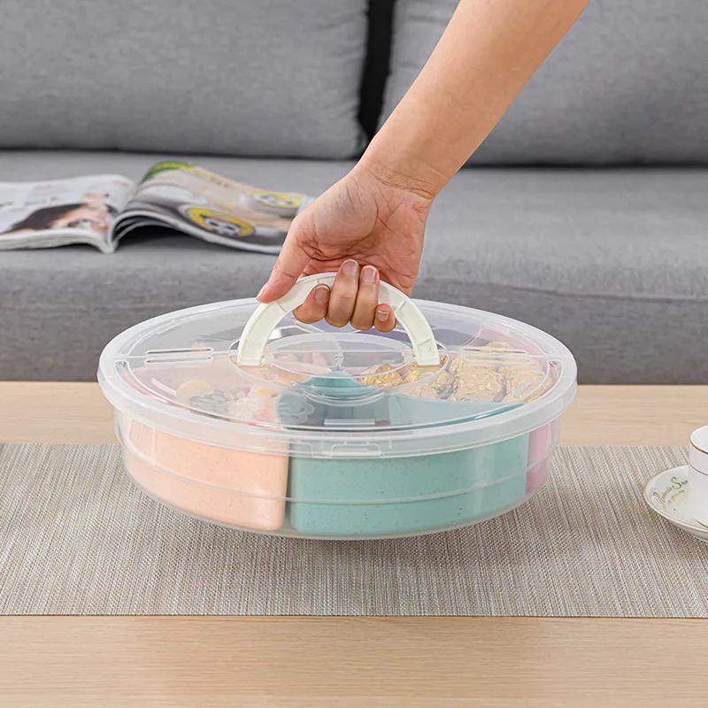 Serving Tray Candy and Nut Serving Container, Appetizer Tray with Lid,Multi Sectional Nuts and Candy Snack Serving Tray with Lid