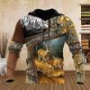 2024 Men's Fashion Hunting Loose Hoodie Large 3D Prin Animal Deer Super Large Harajuku Hoodie Fashion Enthusiast Sweatshirt Man