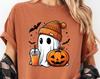 Comfort Colors Ghost Halloween T-Shirt, Spooky Coffee Tee