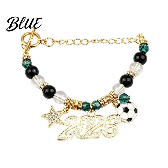 Daily Wear Bracelet 2026 Soccer Game Themed Sparkling Rhinestones Inlaid