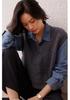 Women's Vintage V-neck Cashmere Sweater Vest: Short Loose Knit for Autumn & Winter Fashion