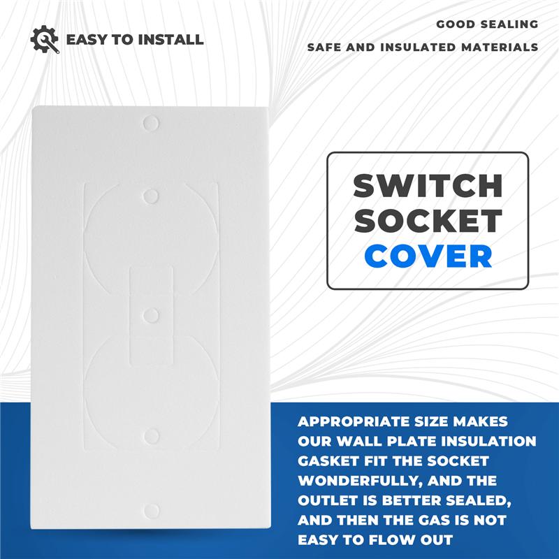 AEE4-Outlet Insulators Draft Sealers, 100Pcs Electrical Outlet Insulation Pads, EVA Foam Gasket For Wall, Switch Socket Cover