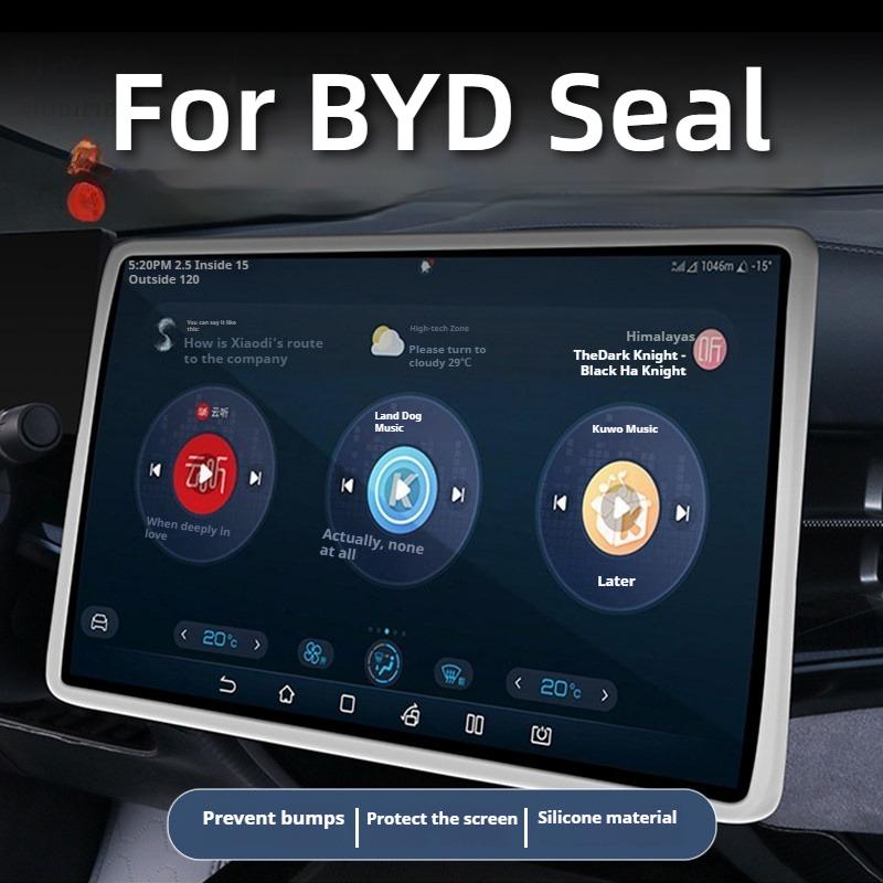 For BYD Seal EV 2022 2023 2024 Car Navigation Screen Protective FErame Silicone Cover