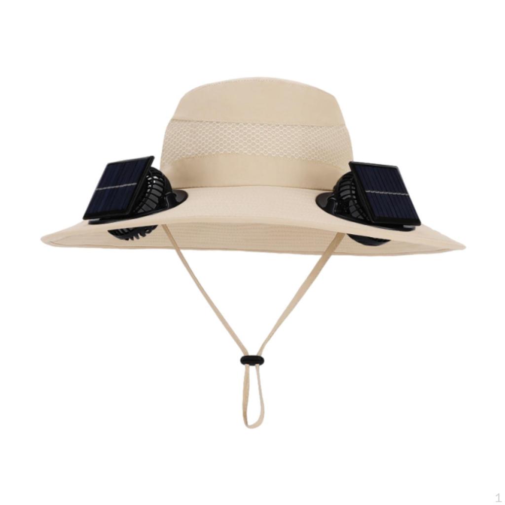 Adjustable Bucket Hat with Solar Fans for Outdoor Activities