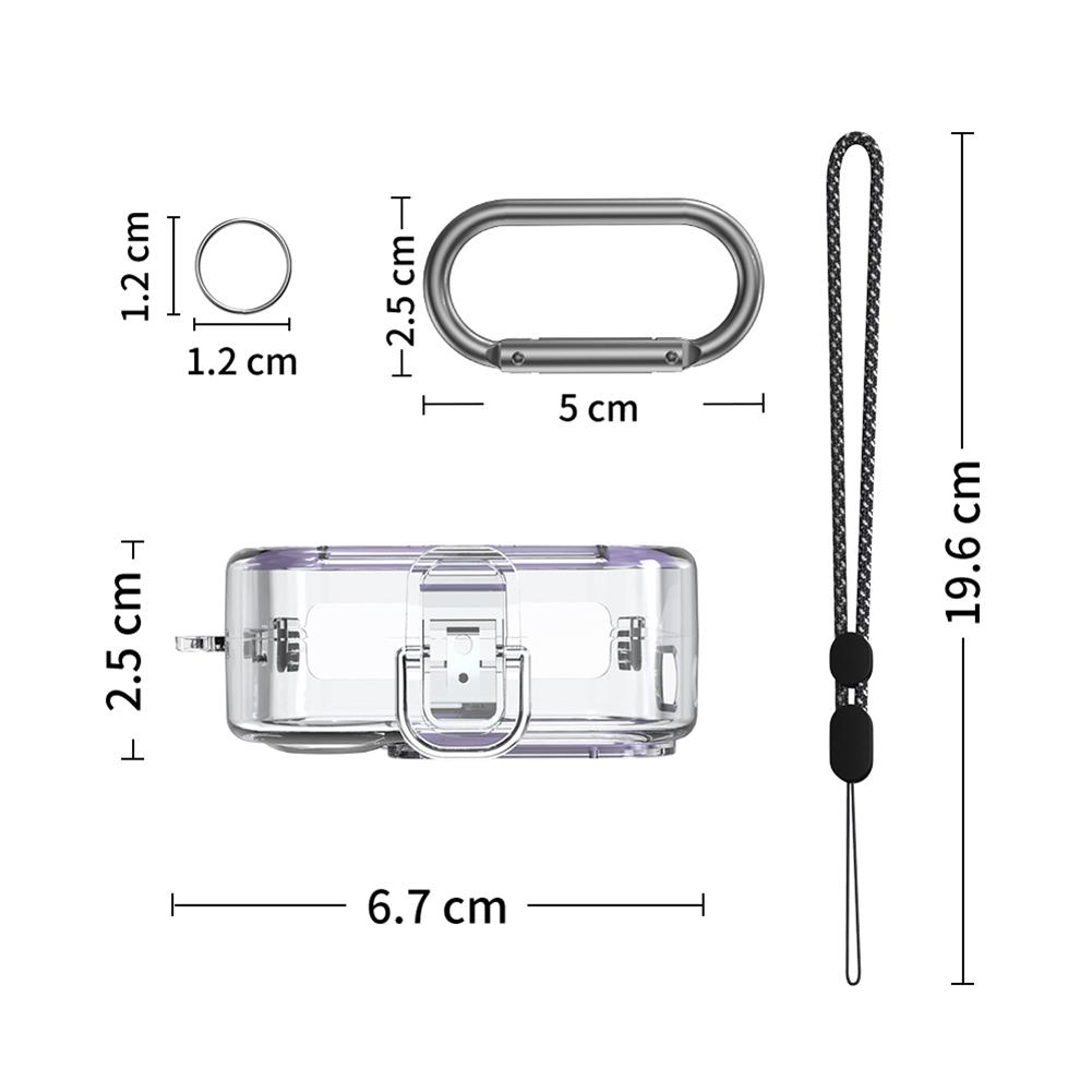 Pouzdro na sluchátka pro Nothing Ear 2 PC Průhledný kryt na sluchátka s 5 páry silikonových kroužků, dutou šňůrkou a kovovým háčkem