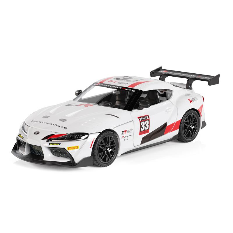 1:32 GR Supra GT4 Simulation Alloy Sports Car Model Sound and Light Pull Back Toy Gift Diecast Alloy Car Model Collectibl