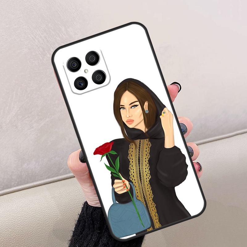 Muslim Islamic Arabic Hijab Girl For Honor Magic 8 6 7 Pro Case For Honor 400 Lite 200 50 70 90 X8c X8b X9a X9b X9c X9d Win RT