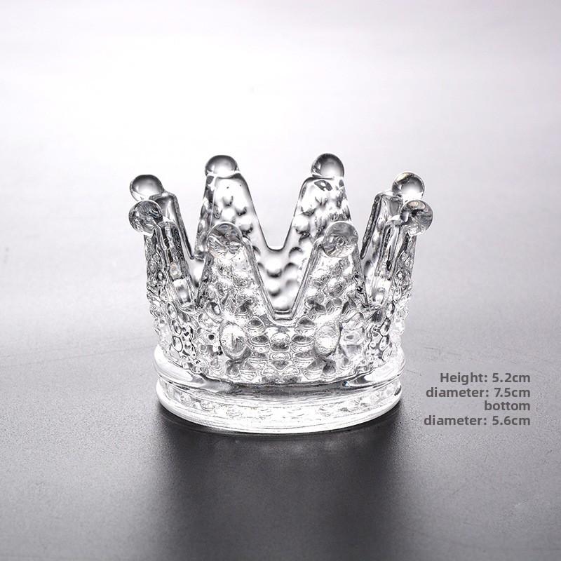 Europäische Kristallkrone Glas Teelichthalter Ring Duftkerzenständer Heimdekoration