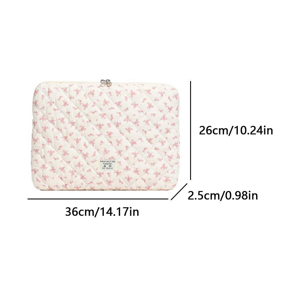 

2025 New Maple Leaf Laptop Sleeve Cotton Large Capacity Storage Embroidery Laptop Carrying Bag Cute Notebook Tablet Pouch