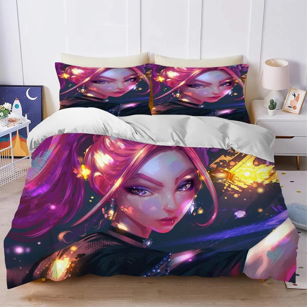 K-Pop Demon Hunters Bedding Sets Eu Single Comforter Quilt Bed Cover Duvet Cover Pillow Case 2-3 Pieces Sets Kids Adult Size