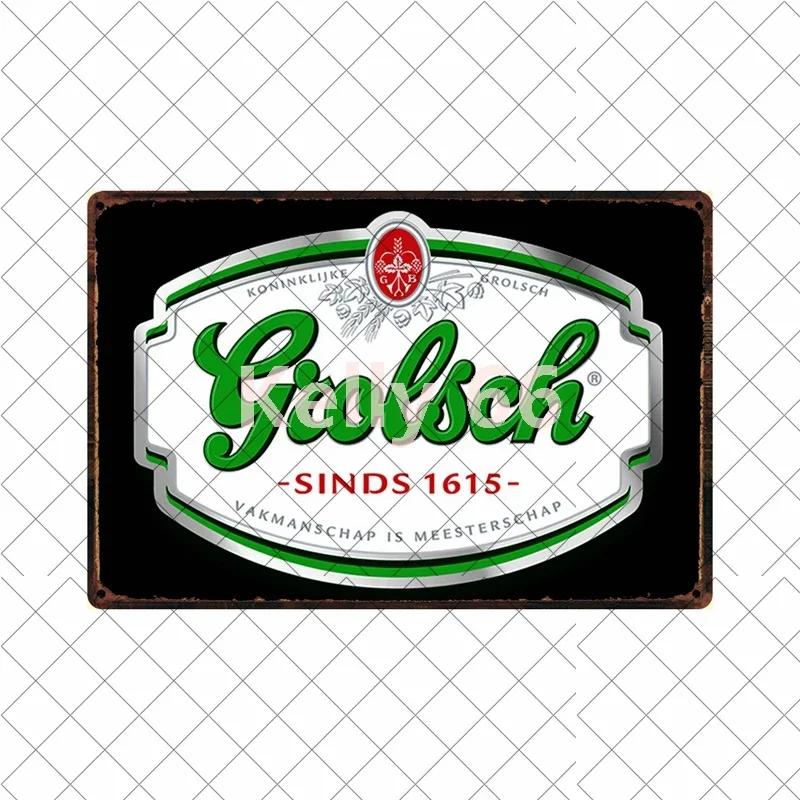 [Kelly66] Grolsch Herfst Bok Bere Rece Aici Artă din tablă Placă metalică Decor pentru casă Pictură 20*30 CM Mărime Dy221