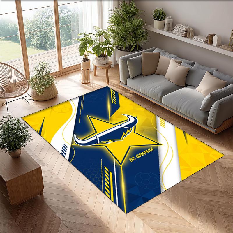 Tappeto in Cristallo di Velluto North Queensland Cowboys Morbido Anti?Tappetino Antiscivolo Comodo per Casa Soggiorno Camera da Letto Tappeto Decorativo