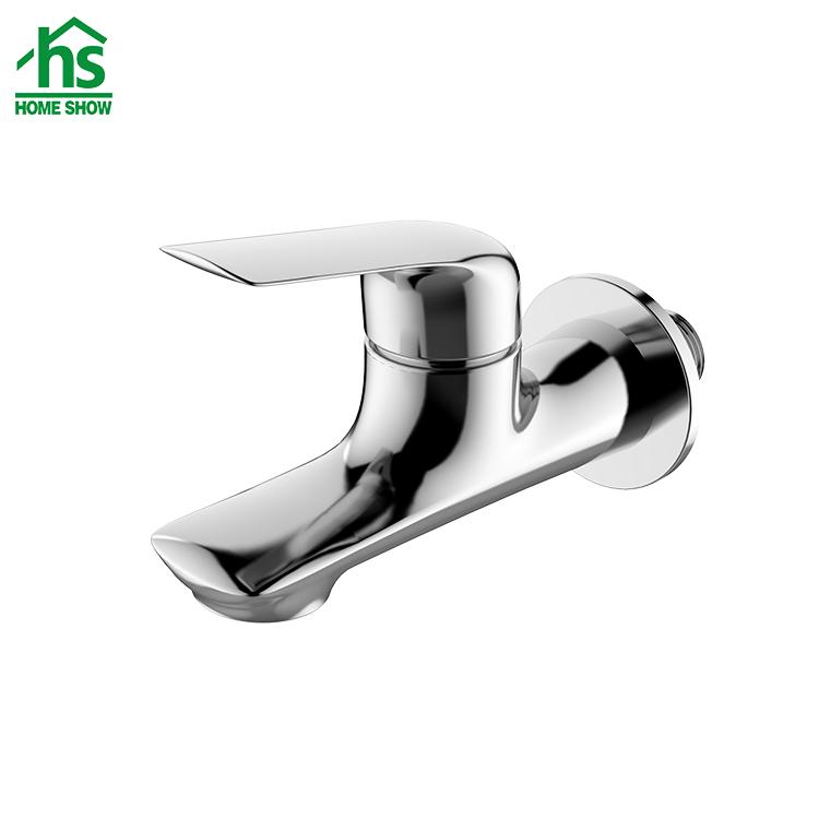 New Design Modern Hotel Brass Wall Mounted Bathroom Basin Mixer Faucet (as the picture,Chrome)