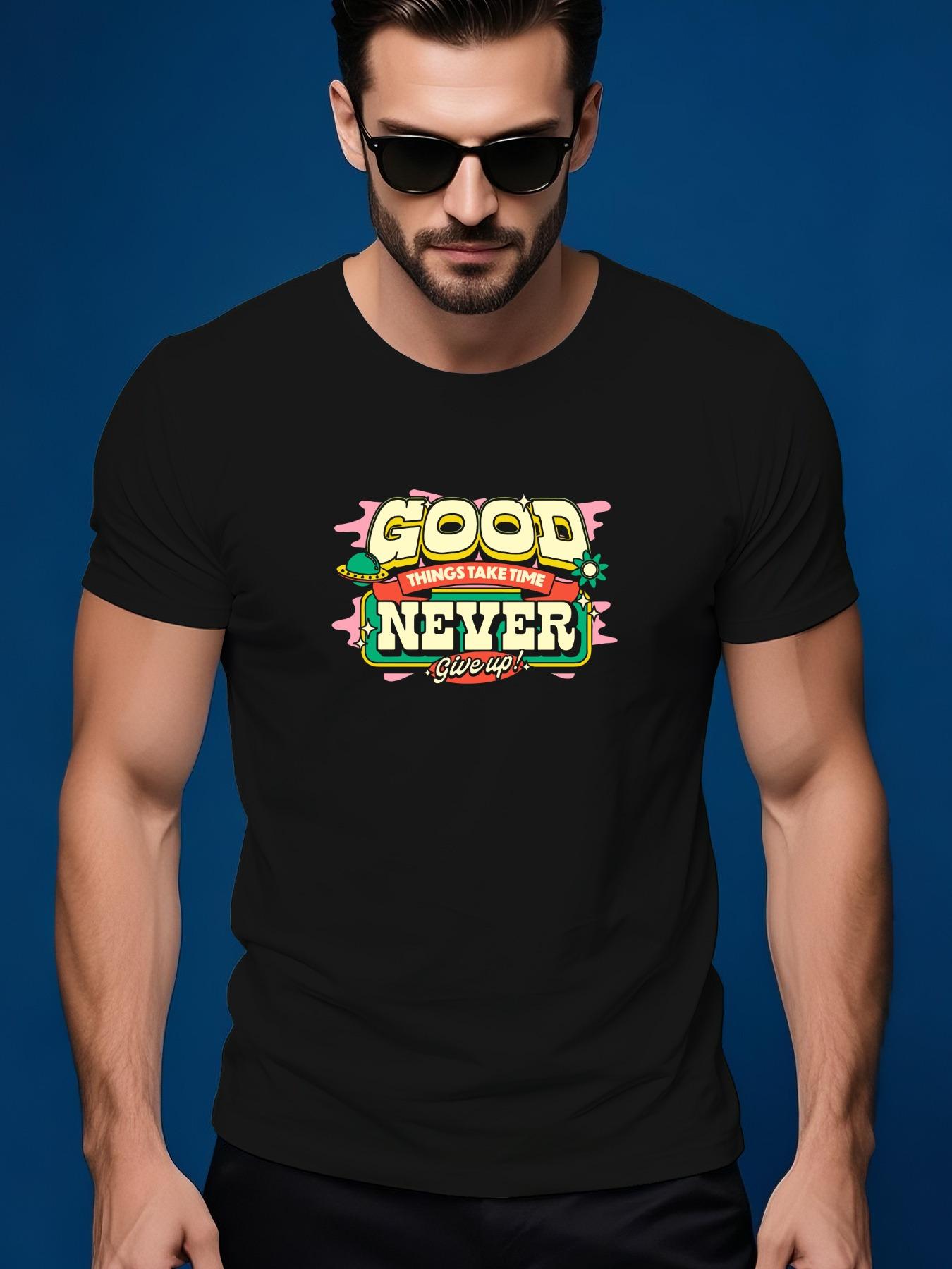 Graphic Tshirt - GOOD TIMES NEVER SLEEP Summer Tee with... XL