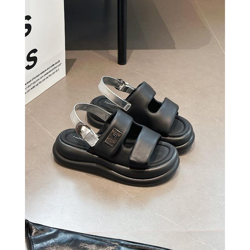 

Velcro platform sports sandals women s summer wear soft sole light casual beach shoes 39 чорний