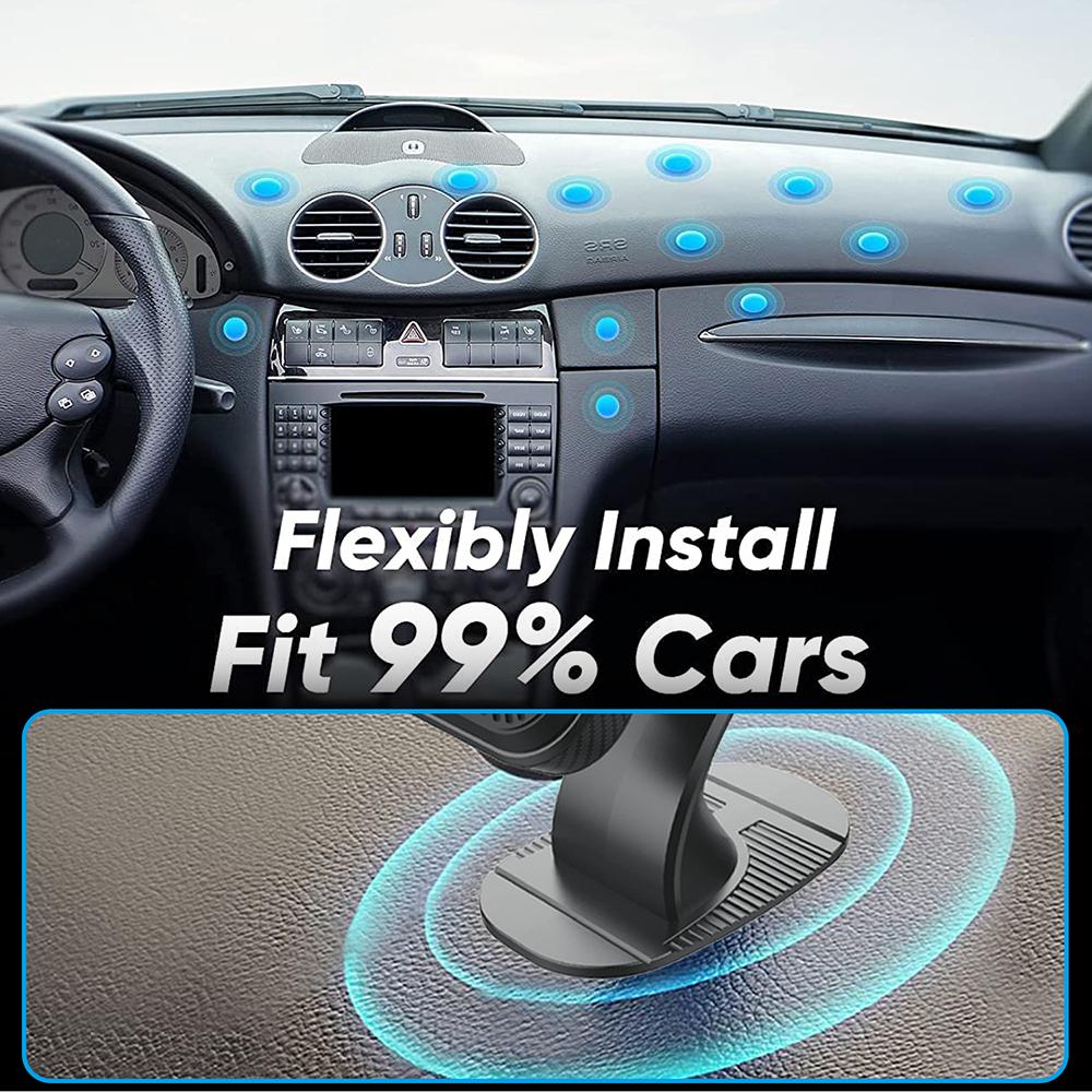 ML173 Adhesive Base 360 Degree Rotation Car Dashboard Mount Square Magnetic Phone Holder Bracket