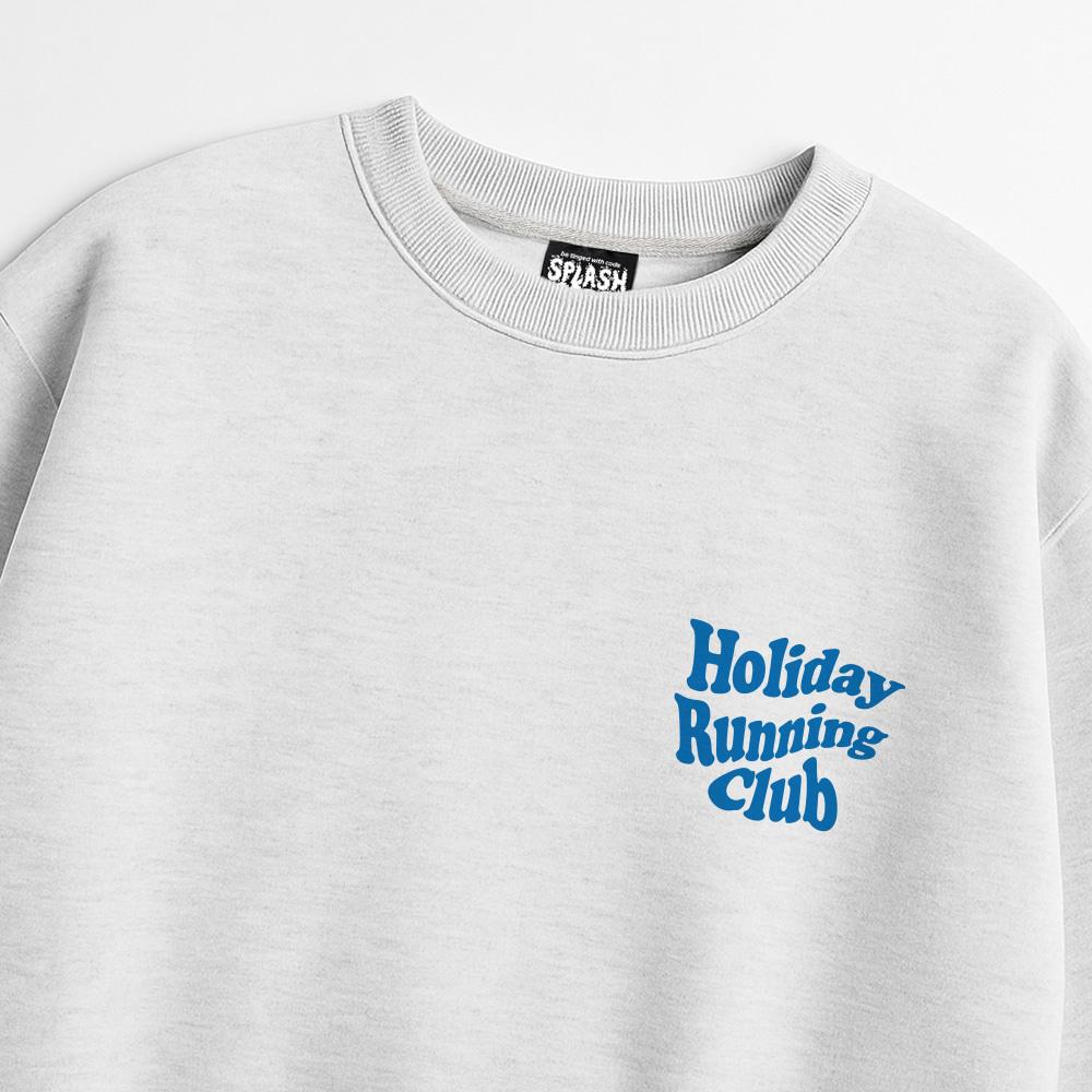 Seupeullaesikodeu Heavy Crew Neck Sweatshirt Melange White - Holiday Running Club