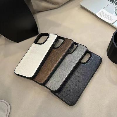 Moderne Coole Schwarze Krokodilmuster Leder Einfarbige Handyhülle Für iPhone 11 12 13 14 15 Pro Max Stoßfeste Weiche Hülle Herren