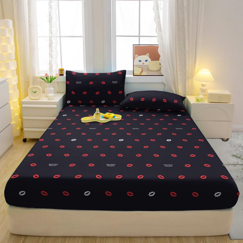 1 Einfaches Modernes Herzförmiges Bedrucktes Mattes Spannbettlaken, Schlafzimmer Bedruckte Bettdecke, Bettwäsche (Ohne Kissenbezüge)