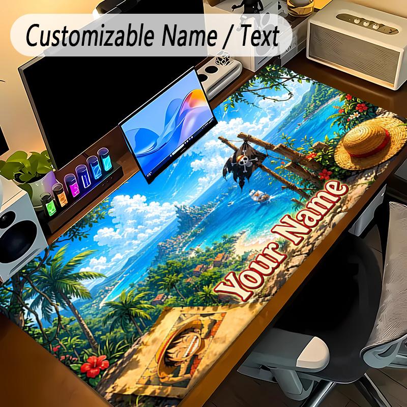 Large Mouse PadOne Piece Custom Name Text Personalized Desk Mat Non Slip Gaming Pad