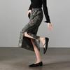 SOFSIL New Chinese Style Floral Print Midi Skirt