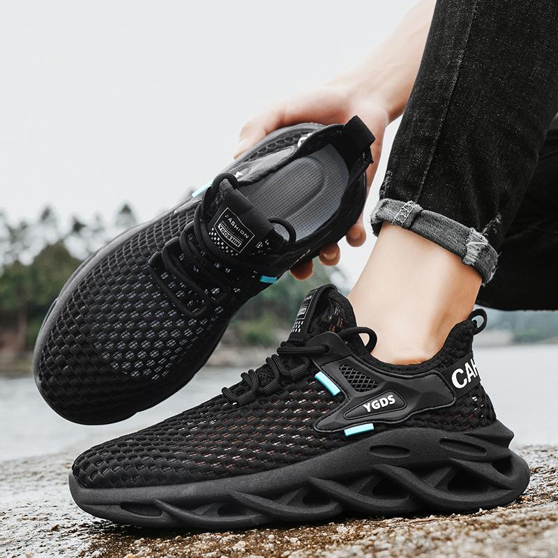 YRZL Mens Outdoor Sneakers Summer Breathable Mesh Shoes Lightweight Non Slip Tennis Walking Shoes for Men Sport Casual Shoes