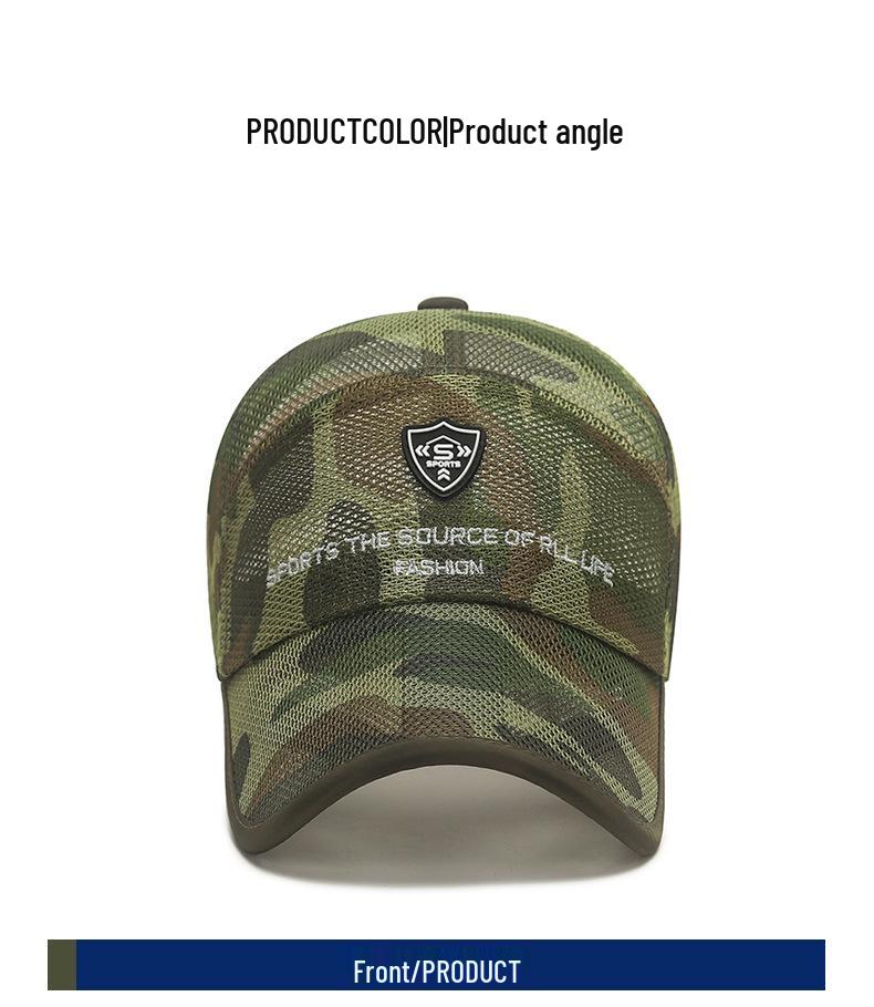 Breathable Mesh Sun Protection Summer Hat for Men & Women - Outdoor Fishing Cap with Hollow Brim & Leather Label