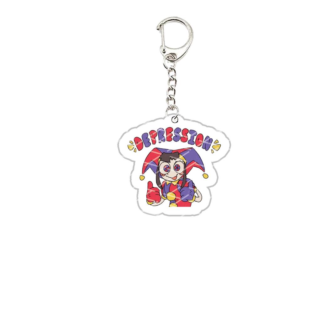 Acryl De Verbazingwekkende Digitale Circus Sleutelhanger Pomni Jax Ragatha Gangle Kinger Sleutelhanger Sleutelketting voor Accessoires Tas Fans Cadeau