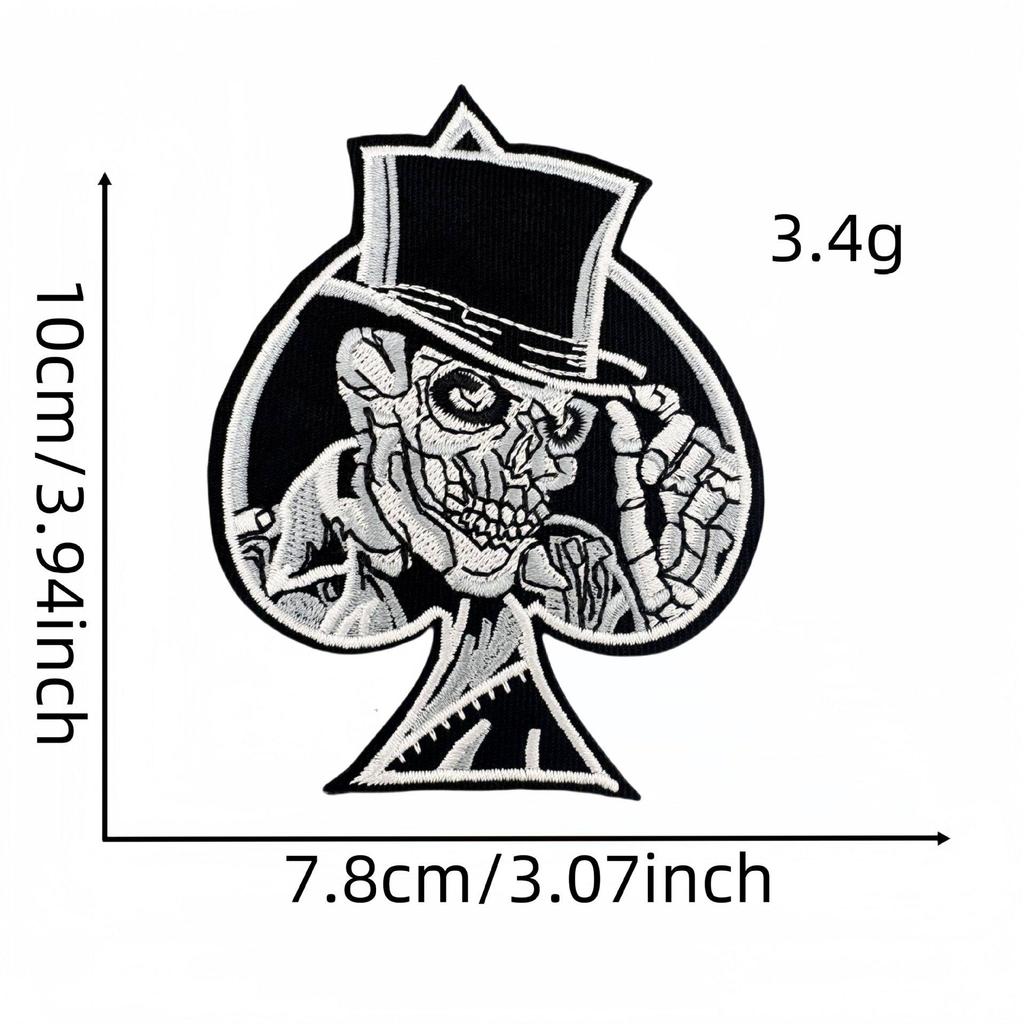 Punk Series Skull Embroidered Decorative Patch for Clothing