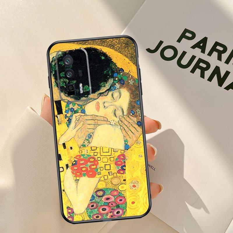 Gustav Klimt Kiss Art Case For Xiaomi 15T 14T 13T Pro 14 15 Ultra 17 Pro Max POCO F8 F7 F5 F6 X3 X5 X6 X7 Pro Coque