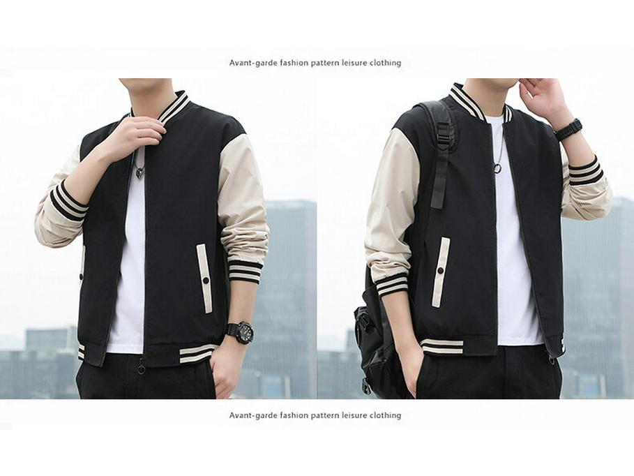 Men's Stand-Up Collar Casual Jacket - Youth Student Spring/Autumn Thin Baseball Style