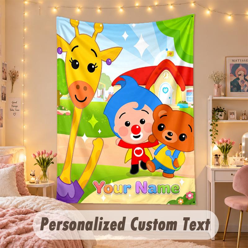 Custom Personalized Tapestry,El Payaso Plim Plim Print Custom Name Text Wall Art Hanging for Bedroom