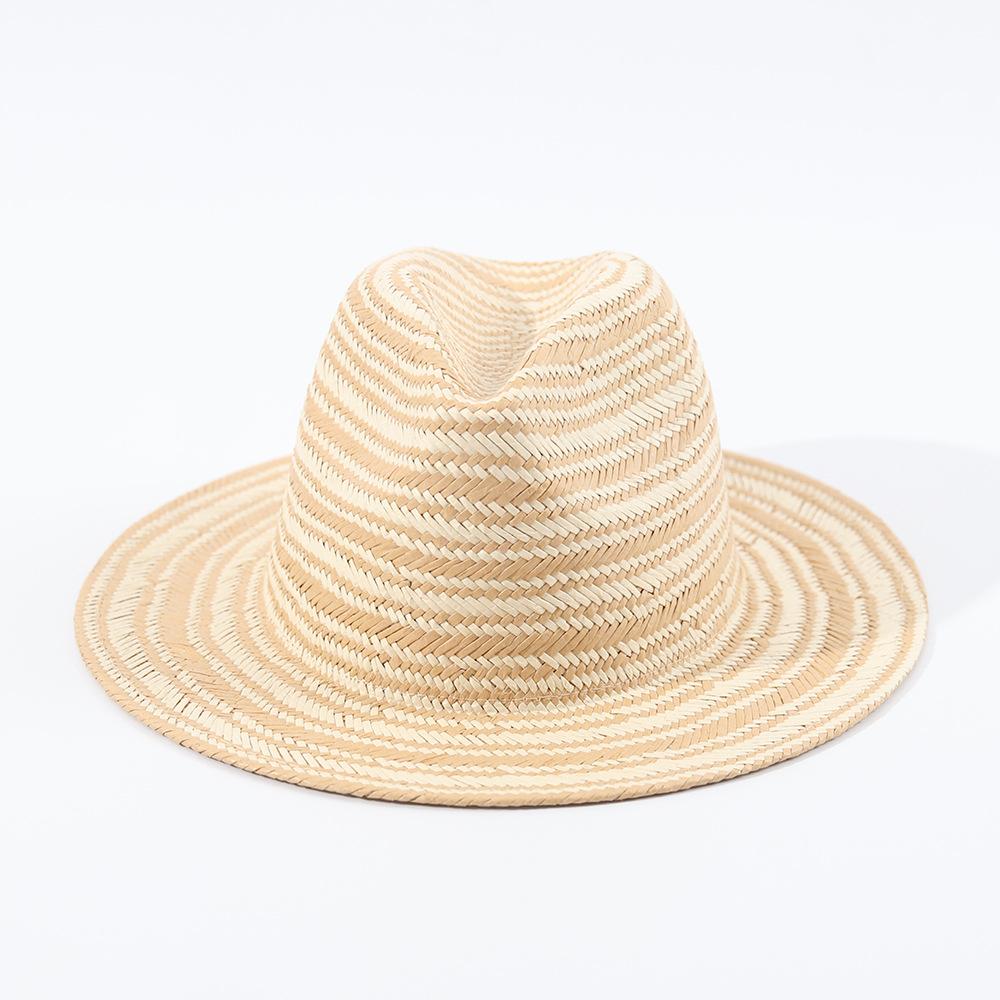 Summer Beach Hat Fashion Striped Hand Knitted Straw Hat Breathable Comfortable Sun Hat Clothing Matching