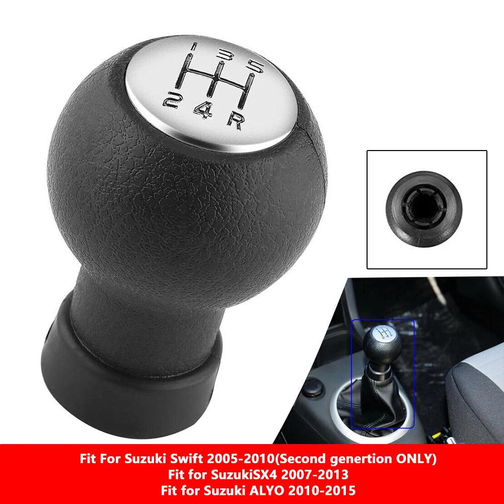 5 Speed Gear Shift Knob Plastic Auto Replacement Parts Black & Silver Gear Shift Knob 5 Speed Auto Replacement Parts