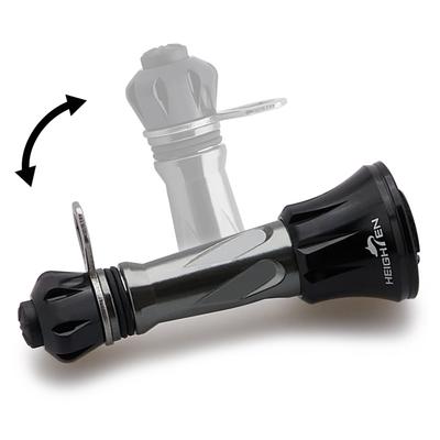 HEIGHTEN 50mm Foldable Reel Stand for SHIMANO & DAIWA Spinning Reels, Universal Luminous Hook Keeper Line Stopper, Dark Gray & Black (1021)