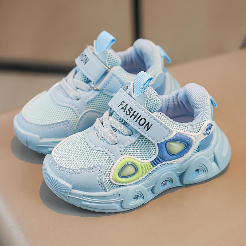 Fashion Girl Shoes New Spring Versatile Kids Shoes Casual Simple Comfort Boy Shoe Soft Sole Anti Slip LED Light Child Sneakers