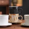Ceramic Coffee Cup And Saucer Set Creative Afternoon Tea Latte Cup Coarse Pottery Mug