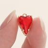 4/6Pcs 14/18K Gold Color Plated Zircon Single Hole Love Heart Double Hole Square Pendants For DIY Jewelry Making Findings