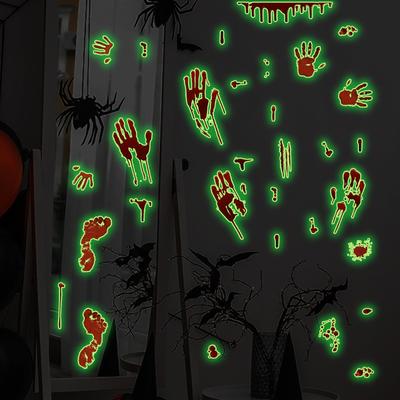 Halloween Decals Luminous Halloween Stickers Removable Wall Decals Luminous Window Stickers Suitable For Horror Halloween Theme Party Decorations