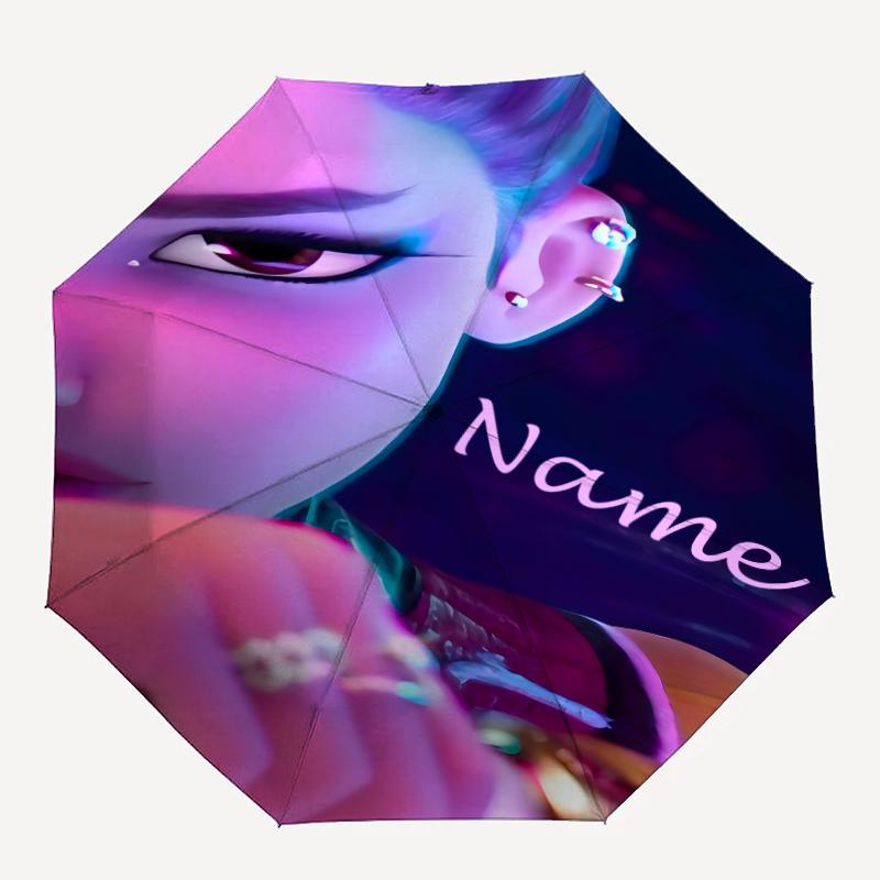 Personalized Name K-KPop Demon Hunters Print Umbrella - Automatic Open/Close, Eight-Rib Durable Frame, Automatic Folding Umbrella