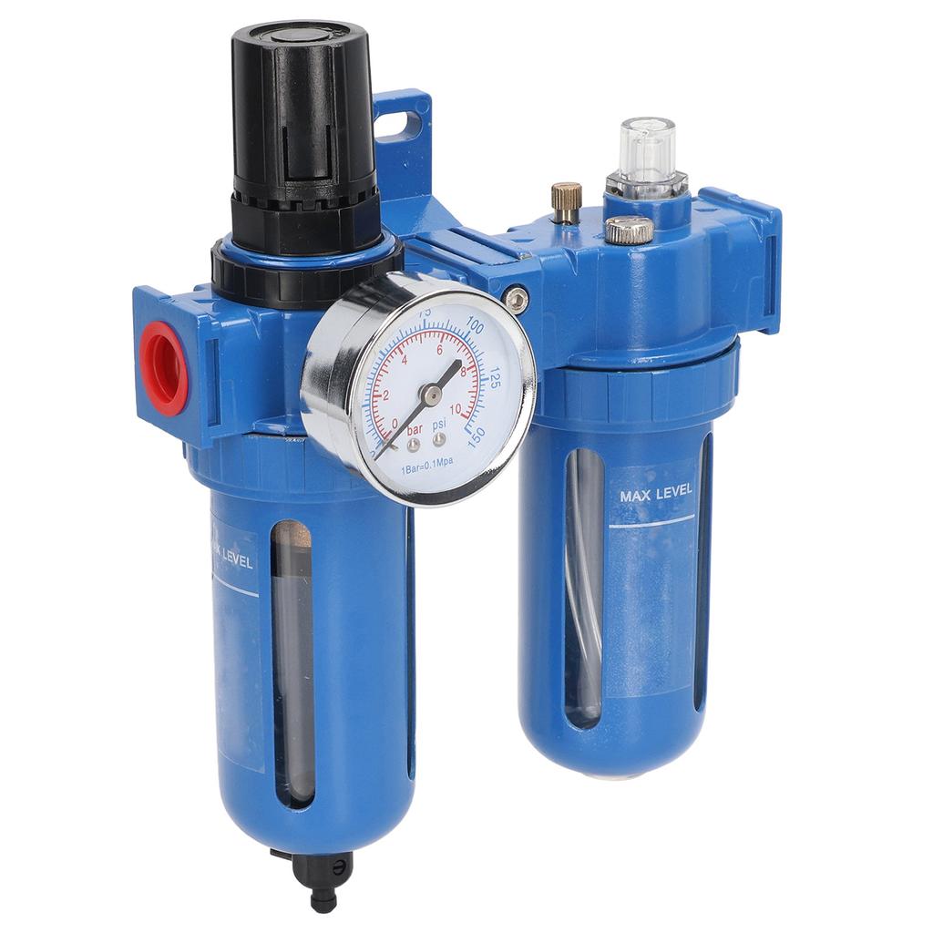 Filter Regulator and Lubricator High Hardness Zinc Alloy 2 Stage Air Compressor Water Separator Air Filter 1 4in NPT