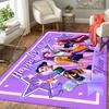 Custom 1Pc Anime Girl Birthday Celebration Flannel Personalized Rug Non Slip Floor Mat Soft Carpet for Living Bedroom Office Home Decor Gift