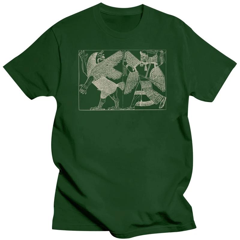 Neue Mode Schwergewicht Vintage Sommer Rundhals lustige Cartoon Kleidung Assyrische Sumerische Mythologie Enlil Marduk Tiamat T-Shirt