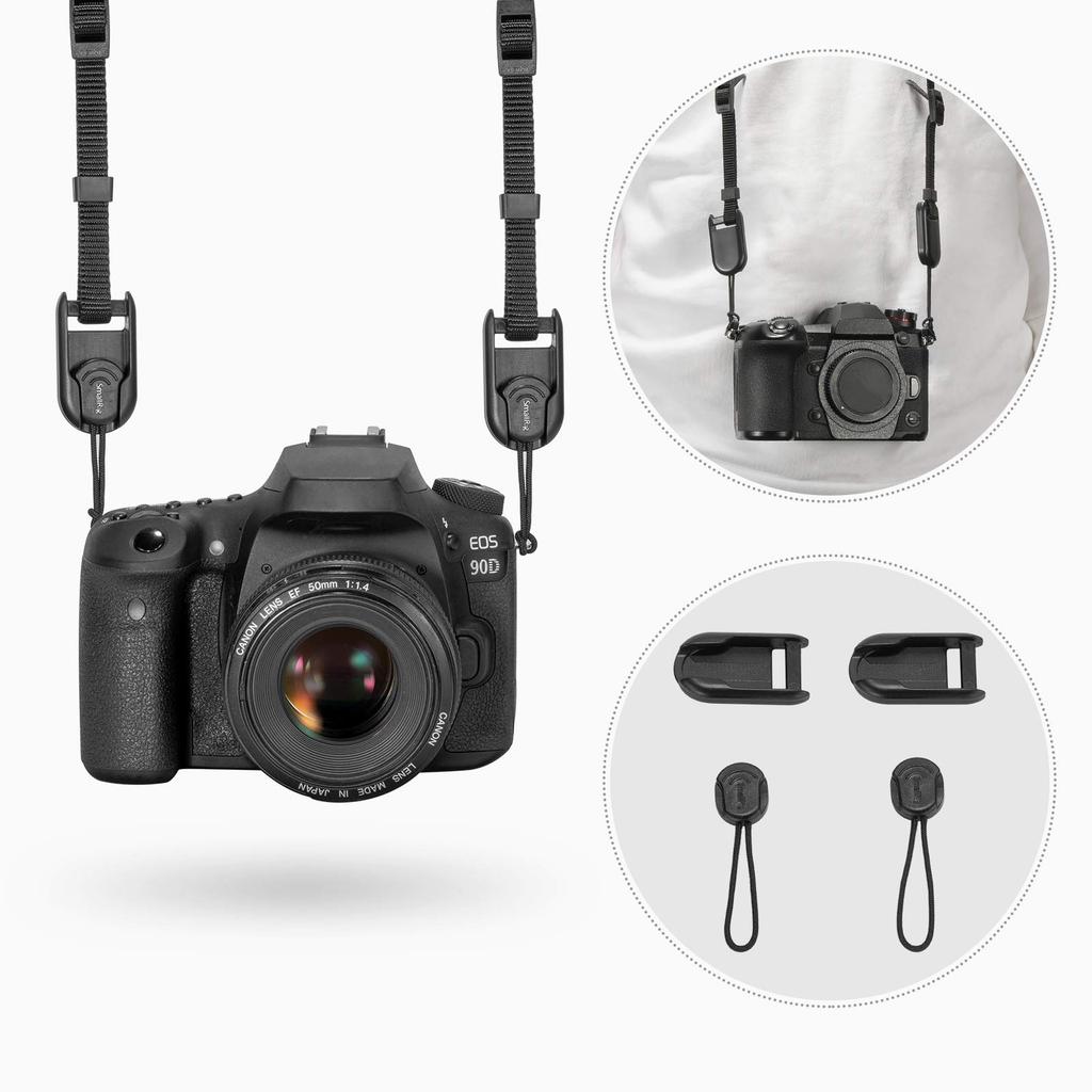 SMALLRIG Ankerschlaufen-Gurtadapter mit Schnellverschlüssen und Dreiecksringen von PAC2421 (Paket 2) -