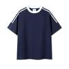 JIAOXIU Sporty Three-Stripe Patchwork T-Shirt