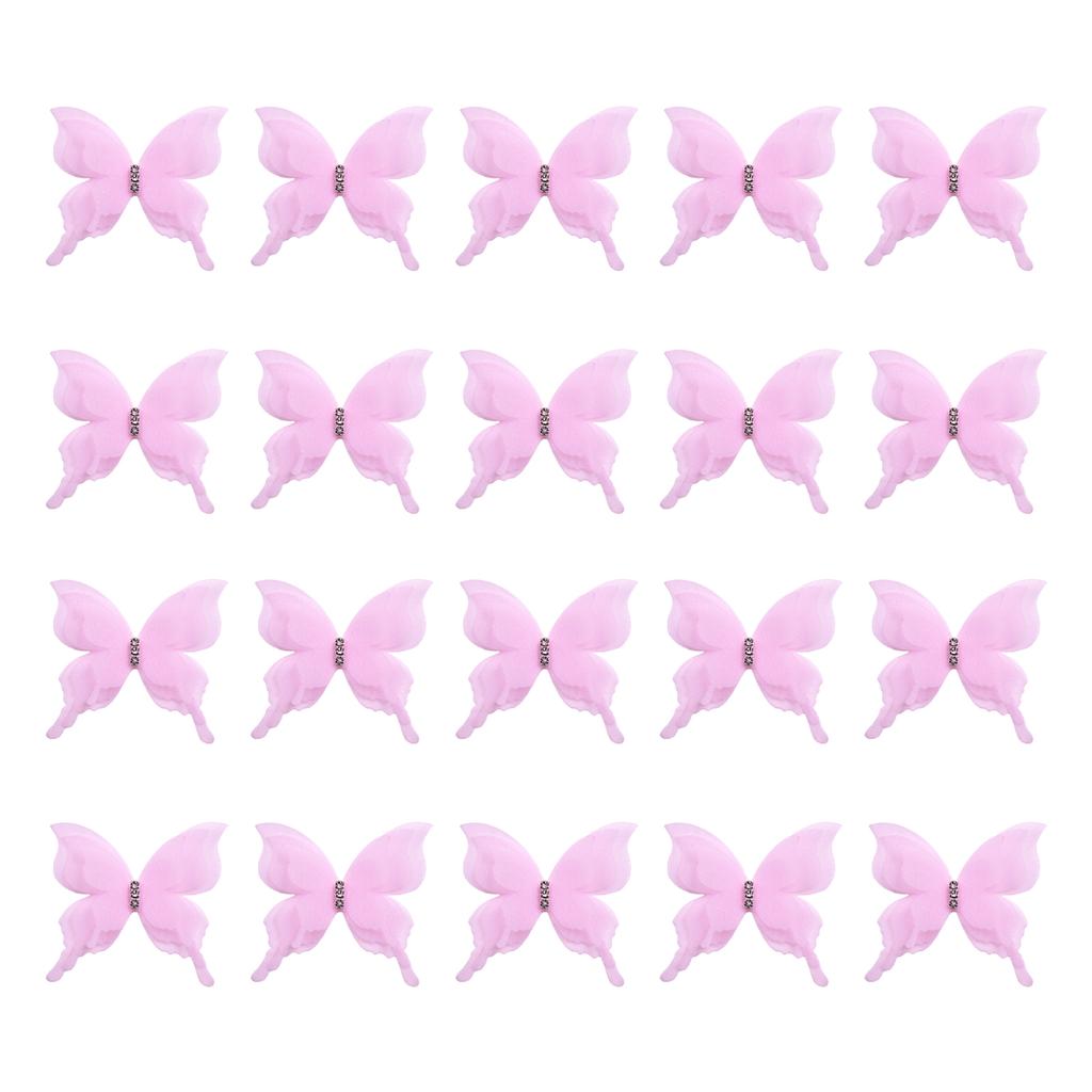 20PCS Embroidery Butterfly Appliques Sew On Patches for Sewing Craft Wedding Dress Clothing Decoration Hair Accessories