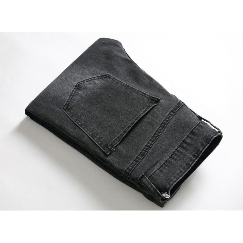 Men's Jeans Ripped European and American Long Zipper Men's Pencil Pants